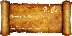 Novák Csanád névjegykártya